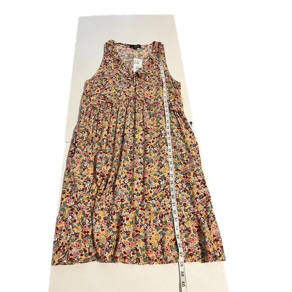 Suzanne Betro Women’s shirt dress Size M Floral V Neck Ruffle Tiered Sleeveless - Picture 7 of 10